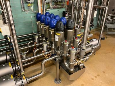 Overview picture of Alfa laval pneumatic valve station